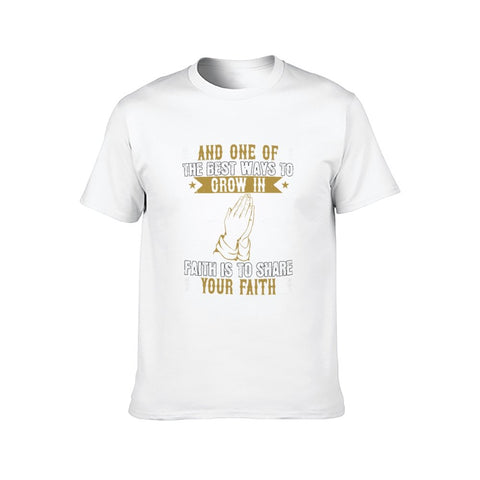 Image of Double Sided Grow in Faith T-Shirt for Men, Adult Cotton Short Sleeve Tee - Alexecom.com