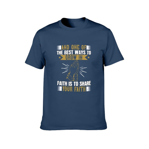 Image of Double Sided Grow in Faith T-Shirt for Men, Adult Cotton Short Sleeve Tee - Alexecom.com
