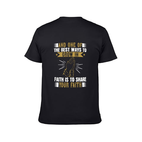 Image of Double Sided Grow in Faith T-Shirt for Men, Adult Cotton Short Sleeve Tee - Alexecom.com