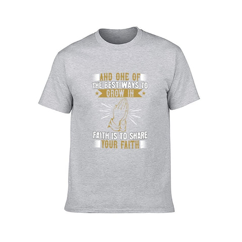 Image of Double Sided Grow in Faith T-Shirt for Men, Adult Cotton Short Sleeve Tee - Alexecom.com