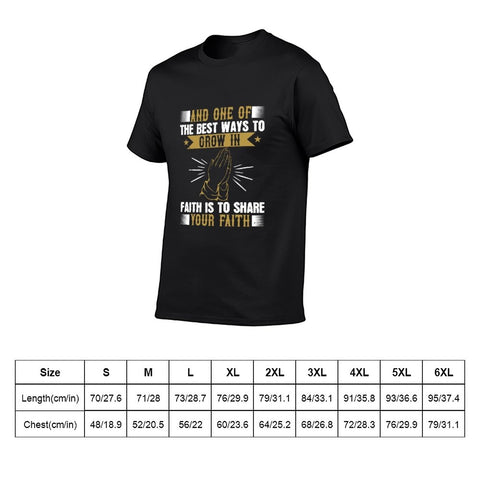 Image of Double Sided Grow in Faith T-Shirt for Men, Adult Cotton Short Sleeve Tee - Alexecom.com