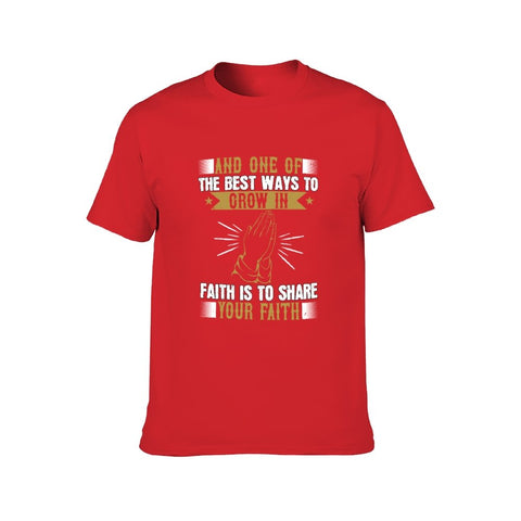 Image of Double Sided Grow in Faith T-Shirt for Men, Adult Cotton Short Sleeve Tee - Alexecom.com