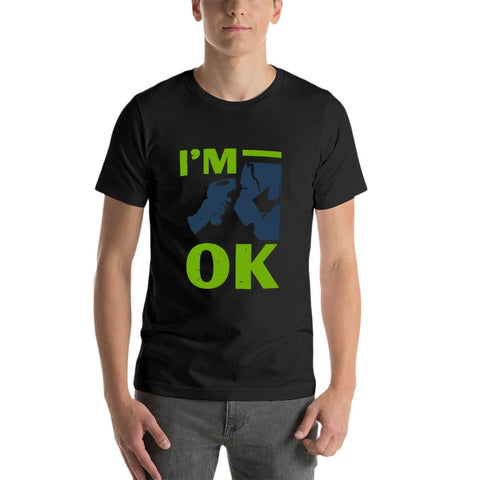 Image of Double Sided I am Ok T-Shirt for Men, Adult Cotton Short Sleeve Tee - Alexecom.com