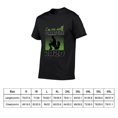 Image of Double Sided Self Quarantine T-Shirt for Men, Adult Cotton Short Sleeve Tee - Alexecom.com