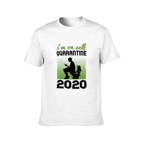 Image of Double Sided Self Quarantine T-Shirt for Men, Adult Cotton Short Sleeve Tee - Alexecom.com