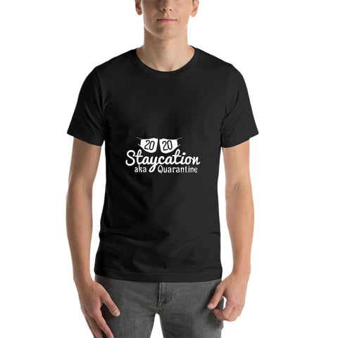 Image of Double Sided Staycation T-Shirt for Men, Adult Cotton Short Sleeve Tee - Alexecom.com