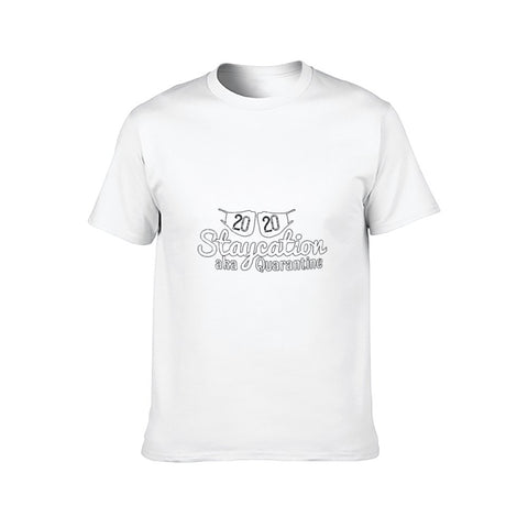 Image of Double Sided Staycation T-Shirt for Men, Adult Cotton Short Sleeve Tee - Alexecom.com