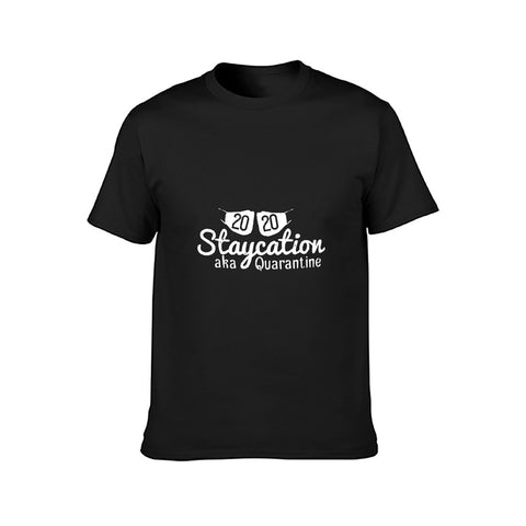 Image of Double Sided Staycation T-Shirt for Men, Adult Cotton Short Sleeve Tee - Alexecom.com