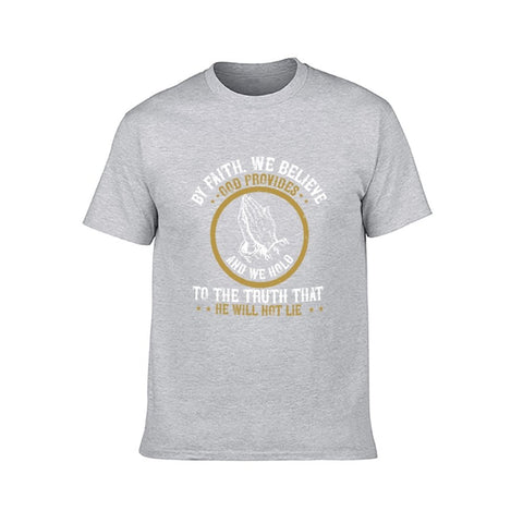 Image of Double Sided We Belive God T-Shirt for Men, Adult Cotton Short Sleeve Tee - Alexecom.com