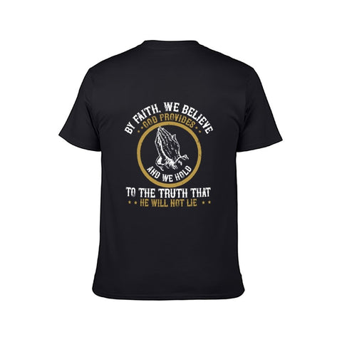 Image of Double Sided We Belive God T-Shirt for Men, Adult Cotton Short Sleeve Tee - Alexecom.com