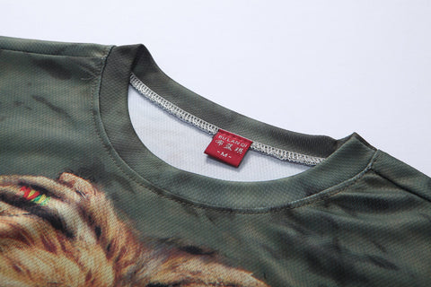 Image of European and American fashion in summer 3D printing lions male short sleeved T-shirt 3D T-shirt - Alexecom.com