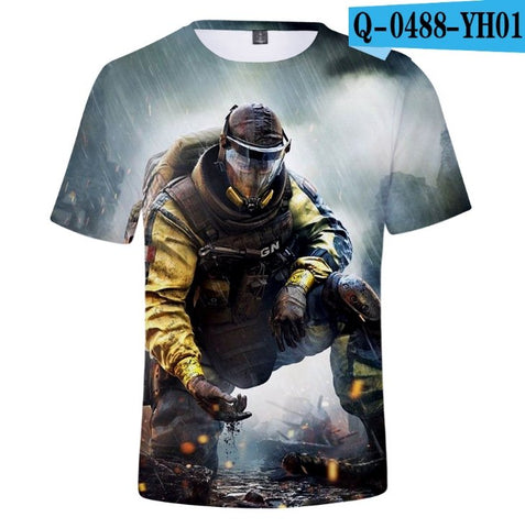 Image of Fire Fighter 3D printed short-sleeved T-shirt - Alexecom.com