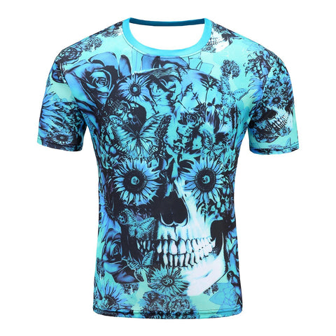 Image of Human Skull Flower 3D T - Shirt - Alexecom.com