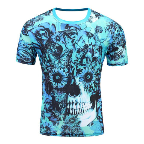 Image of Human Skull Flower 3D T - Shirt - Alexecom.com