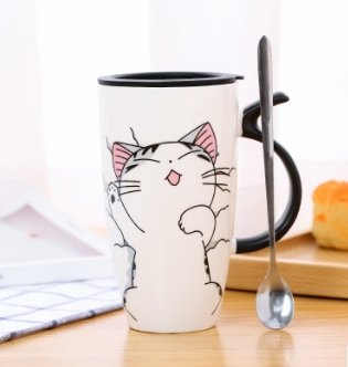 Image of Large 600 ml Cute Ceramic Cat Mug - Alexecom.com