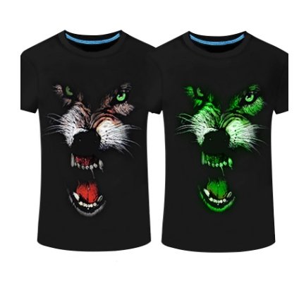 Image of New luminous men's short-sleeved T-shirt Personality men's 3D printed round neck T-shirt - Alexecom.com