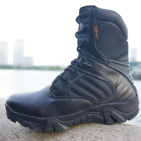 Image of 2020 Winter Men Boots Military Quality Special Force Tactical Desert Combat Ankle Boats Army Work Shoes Leather Snow Boots