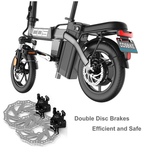 Image of Folding Electric Bike Bicycle 350W Brushless Motor with 48v 14.4Ah Lithium Ion Battery Fat Tire 14" for Adult