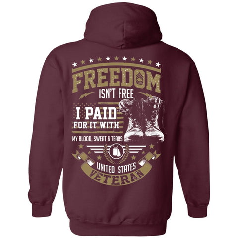 Image of Veteran Design Double Side Printed Pullover Hoodie - Alexecom.com