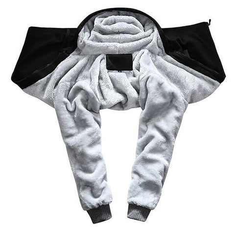 Image of Wild dog Design Hoodie Full Zip Warm and Thick Plush Sweater for Men Front and Back Print - Alexecom.com
