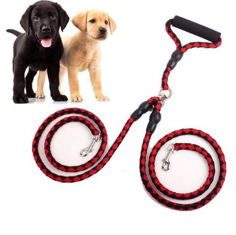Image of Double-Ended Traction Rope For Walking The Dog Hand-Double-Ended Traction Rope One Plus Two Leash Collar Pet Supplies Dog Collar