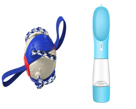Image of Interactive Dog Football Soccer Ball With Tabs Inflated Training Toy Outdoor Border Collie Balls Pet Products