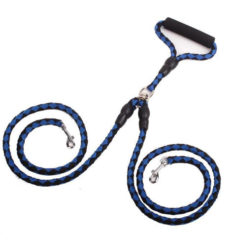Image of Double-Ended Traction Rope For Walking The Dog Hand-Double-Ended Traction Rope One Plus Two Leash Collar Pet Supplies Dog Collar