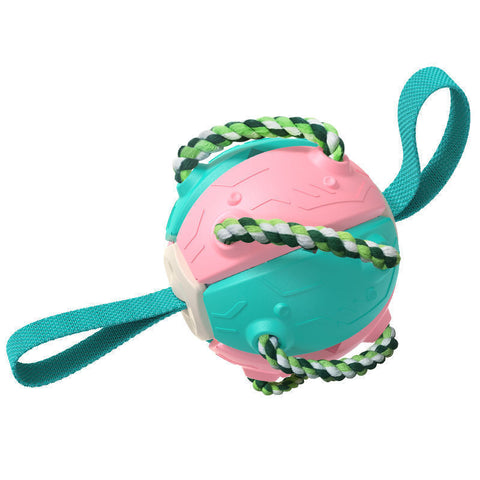 Image of Interactive Dog Football Soccer Ball With Tabs Inflated Training Toy Outdoor Border Collie Balls Pet Products