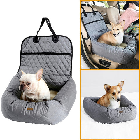 Image of 2 In 1 Pet Dog Carrier Folding Car Seat Pad Thickened Multi-purpose Pet Bed Dog Car Mattress Pets Supplies