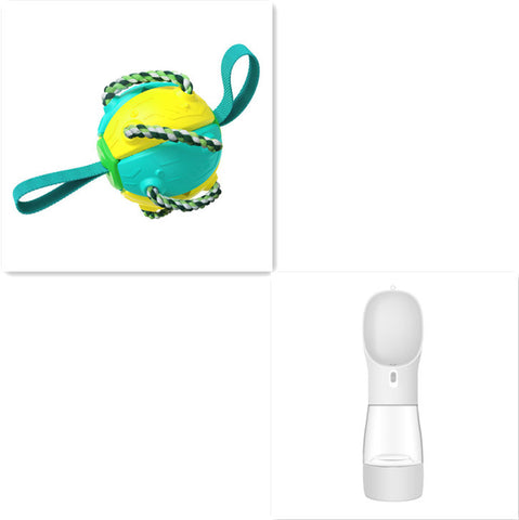 Image of Interactive Dog Football Soccer Ball With Tabs Inflated Training Toy Outdoor Border Collie Balls Pet Products