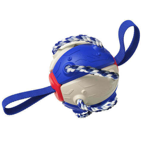 Image of Interactive Dog Football Soccer Ball With Tabs Inflated Training Toy Outdoor Border Collie Balls Pet Products