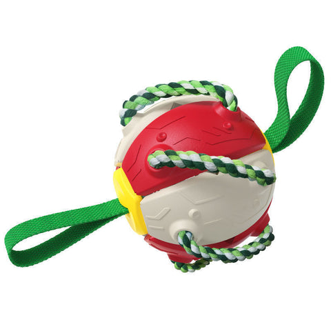 Image of Interactive Dog Football Soccer Ball With Tabs Inflated Training Toy Outdoor Border Collie Balls Pet Products