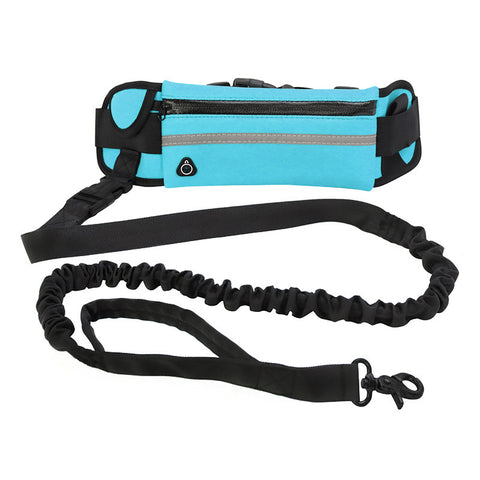 Image of Hands Free Dog Leash Pet Walking And Training Belt With Shock Absorbing Bungee Leash For Up To 180lbs Large Dogs Phone Pocket And Water Bottle Holder