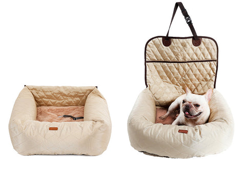 Image of 2 In 1 Pet Dog Carrier Folding Car Seat Pad Thickened Multi-purpose Pet Bed Dog Car Mattress Pets Supplies