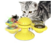 Image of Cat Rotating Windmill Multi-Function Toys Itch Scratching Device Teeth Shining Toy