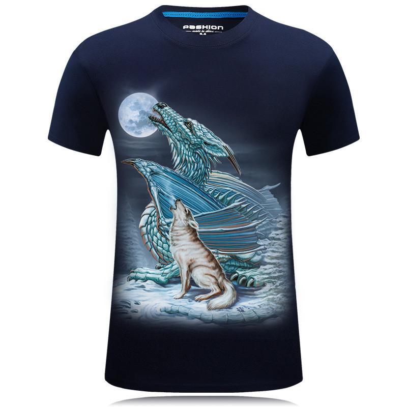 2020 men's spring t-shirt 3D men's print European and American short-sleeved T-shirt HD digital printing short sleeve - Alexecom.com