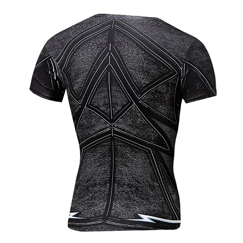 2020 new men's short sleeved T-shirts outdoor sports leisure lightning printing 3D T-shirt round collar fast dry tights - Alexecom.com