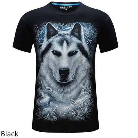 Image of 3D personalized animal print casual large size short-sleeved T-shirt male - Alexecom.com