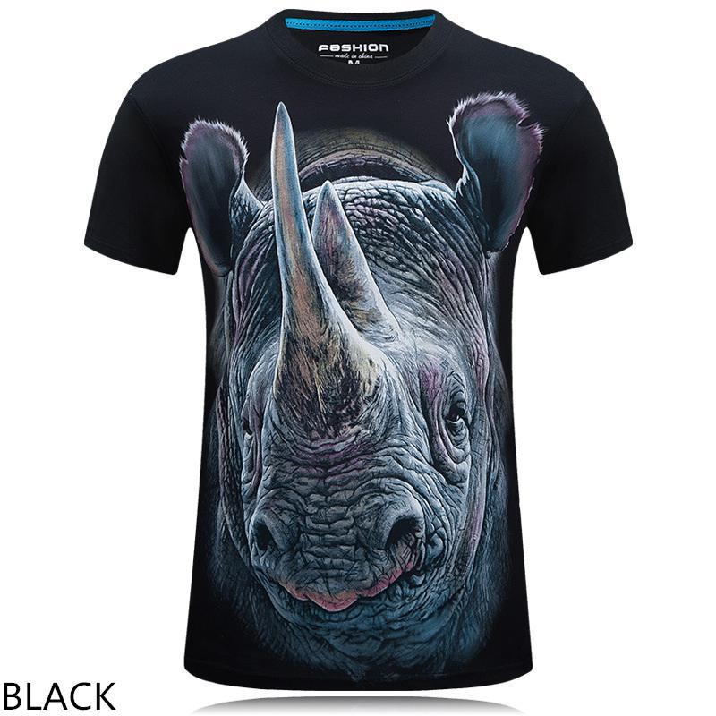 3D personalized animal print casual large size short-sleeved T-shirt male - Alexecom.com
