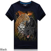 3D personalized animal print casual large size short-sleeved T-shirt male - Alexecom.com