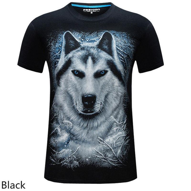 3D personalized animal print casual large size short-sleeved T-shirt male - Alexecom.com