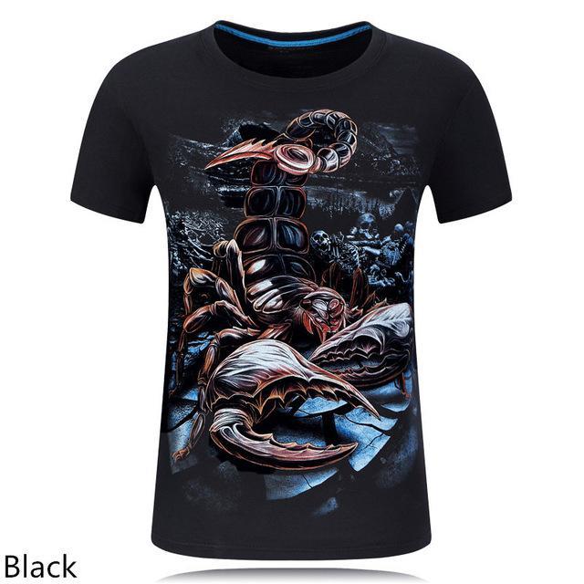 3D personalized animal print casual large size short-sleeved T-shirt male - Alexecom.com