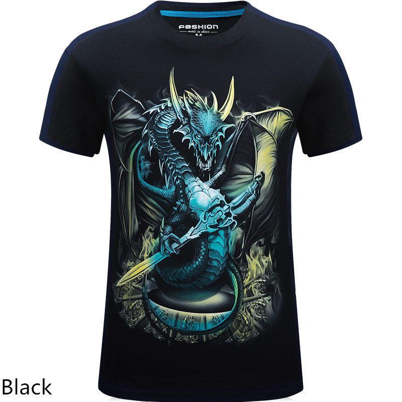 3D personalized animal print casual large size short-sleeved T-shirt male - Alexecom.com