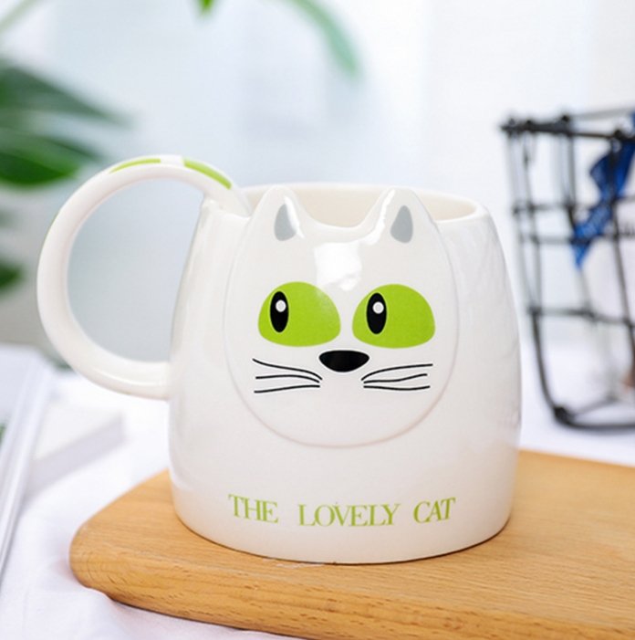 400ml Korean cute cat head cups, ceramic cups for close friends, school office cups Coffee Mug Cup Teapot tea set Glasses - Alexecom.com