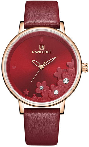Image of Analog Luxury Genuine Leather Watches for Women with Diamond Waterproof  