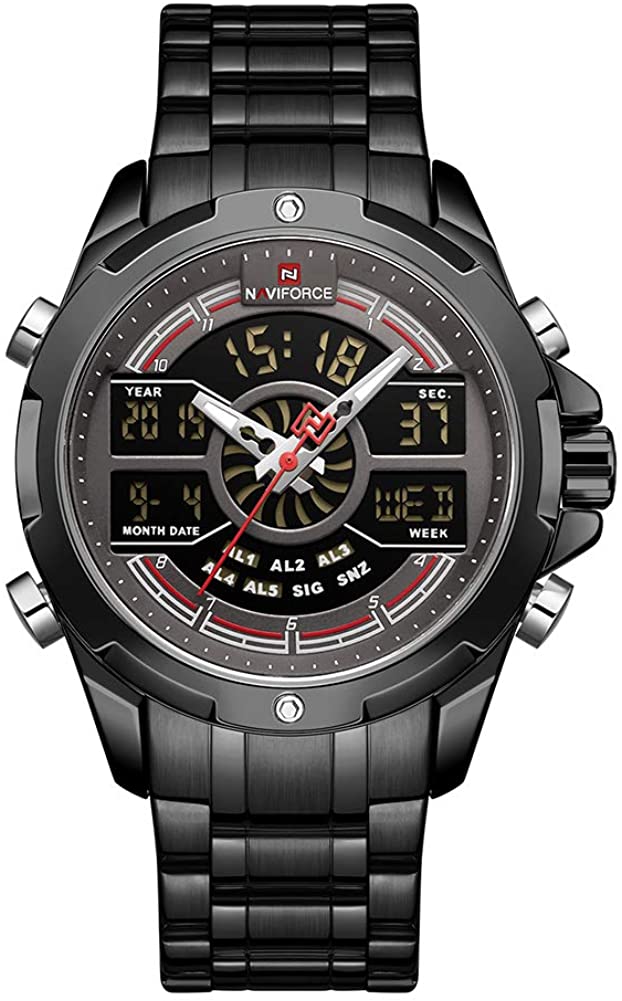 Men's Waterproof Analog Digital Watches with LED Backlight 