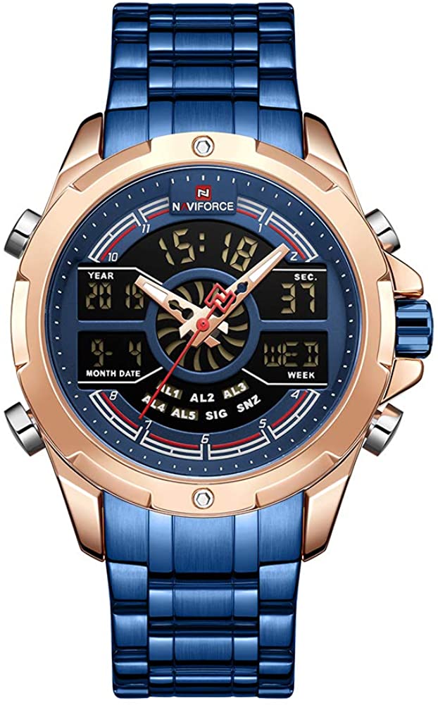 Men's Waterproof Analog Digital Watches with LED Backlight 