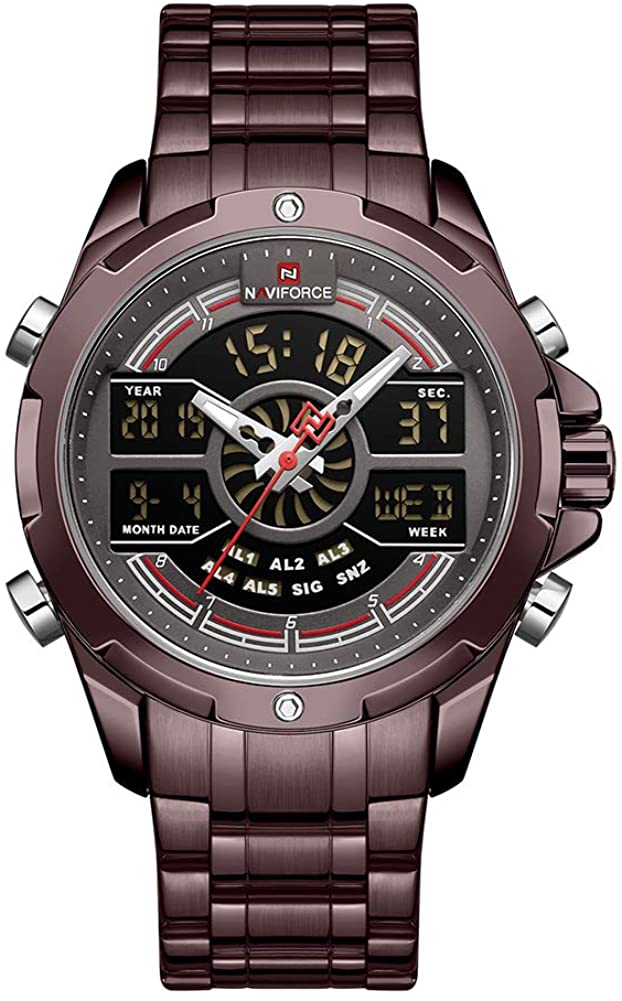 Men's Waterproof Analog Digital Watches with LED Backlight 