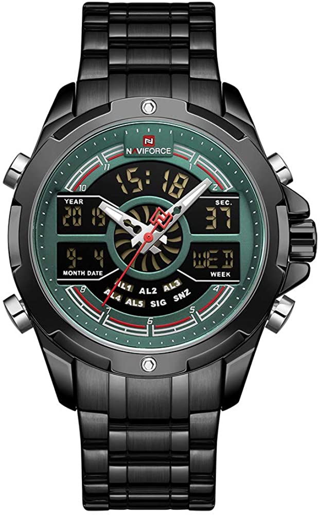 Men's Waterproof Analog Digital Watches with LED Backlight 