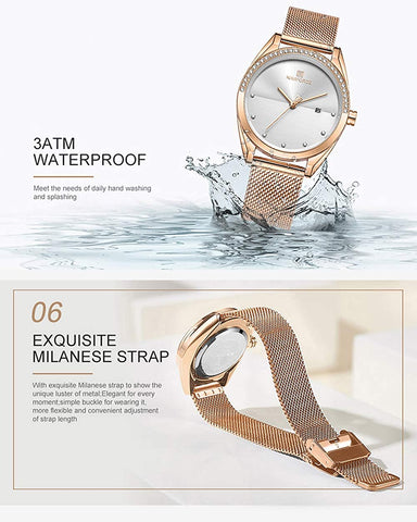 Image of Analog Stainless Steel Watches for Women with Diamond  